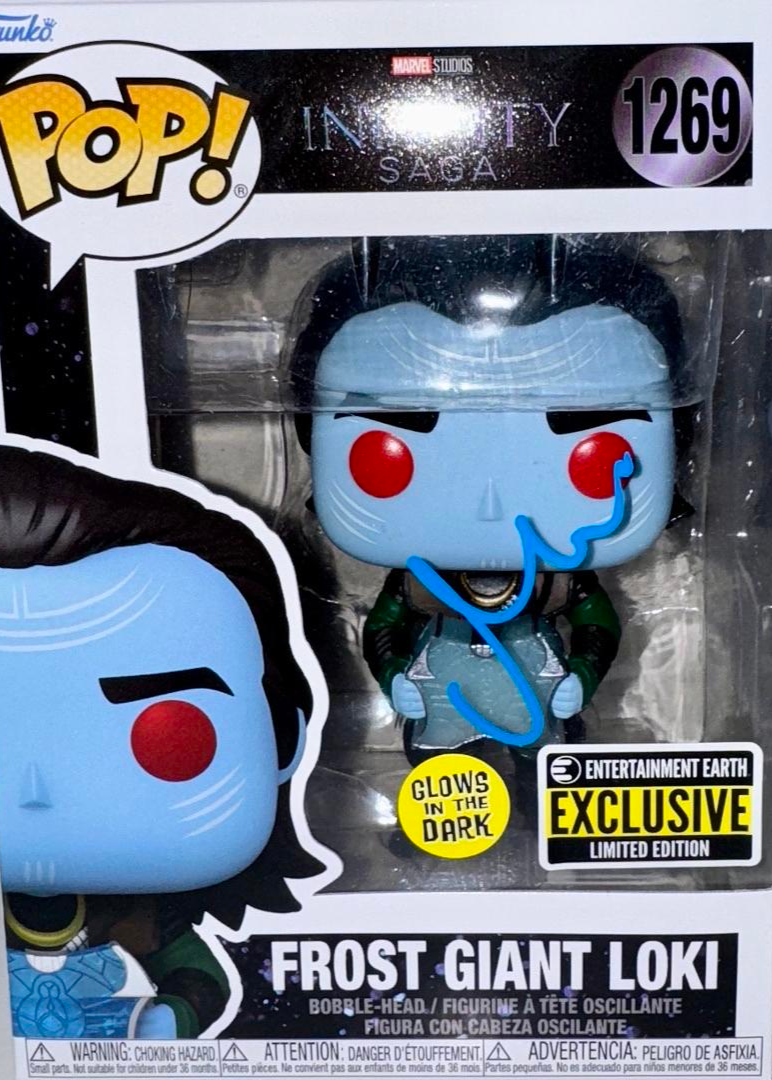 Matt Damon Signed Funko Pop #1269 "Frost Giant Loki" (Infinity Saga) Glow In The Dark - Beckett COA